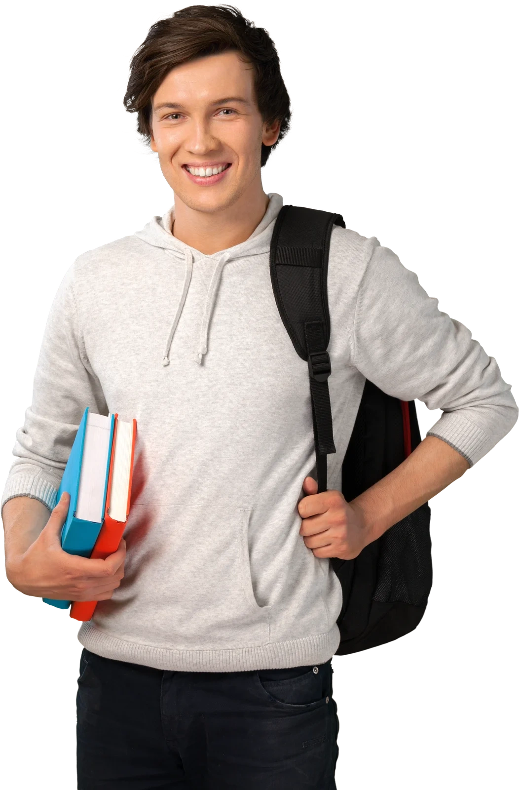 Estudiante profesional de salud con libros