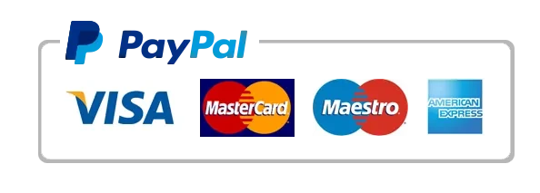 Paypal, Visa, Mastercard, Diners Club, American Express